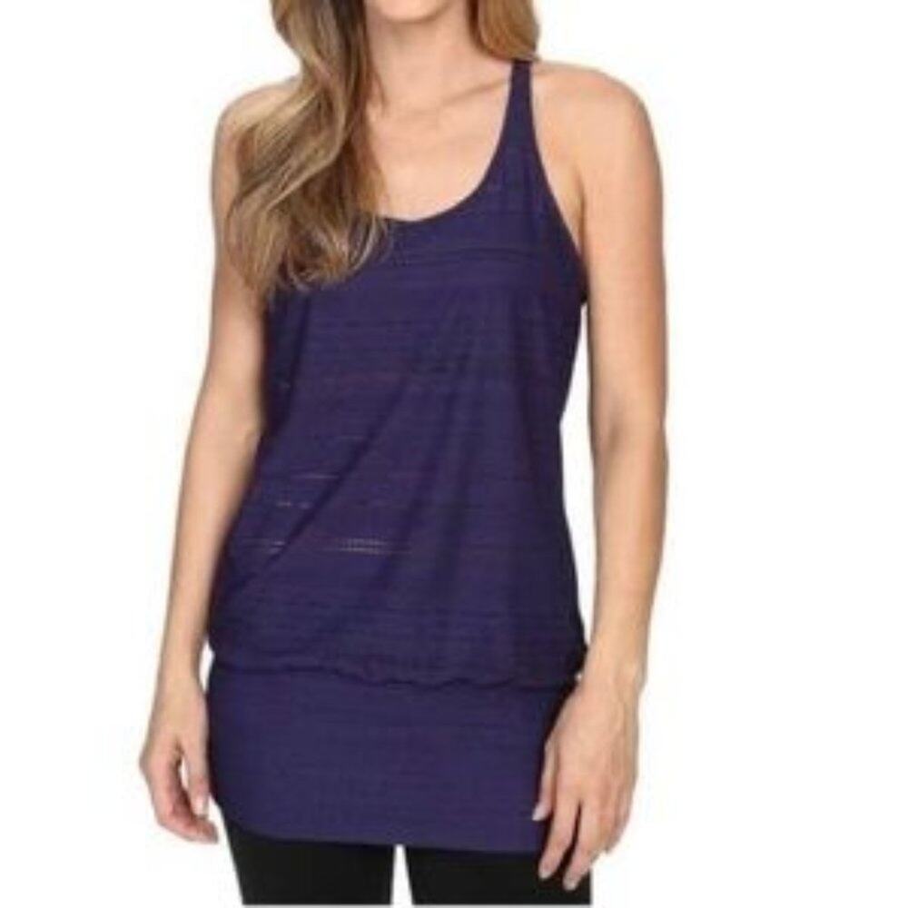 PrAna Ambrosia Purple Laser Cut Racerback Tank Size Small